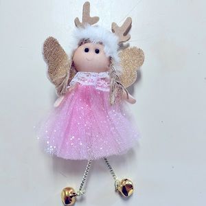 Christmas Tree Pendant Plush Net Yarn Sequined Antler Angel Christmas Ornaments.